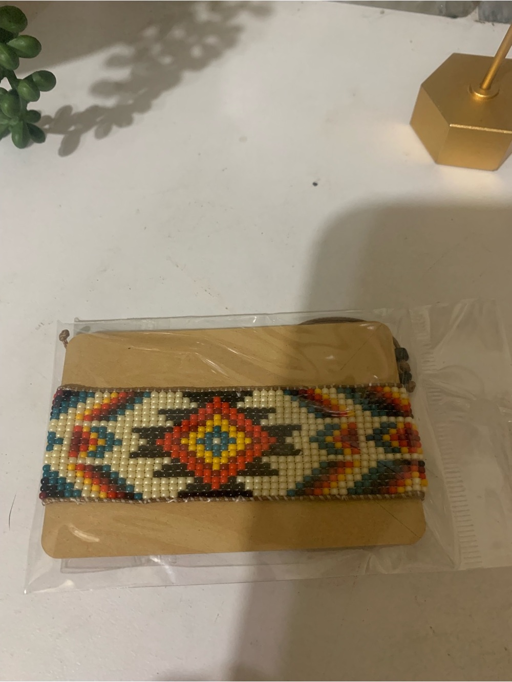 Handcrafted Multicolor Beaded Wristlet Clutch - Artisan Pattern